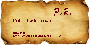 Petz Rodelinda névjegykártya